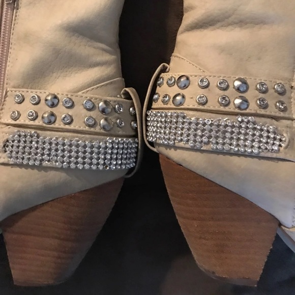 SOLD! Rhinestone Cream Boots - Picture 8 of 8